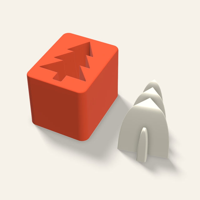 Christmas Tree Candle Mold, 3 x 2.5 Inch, 3D render