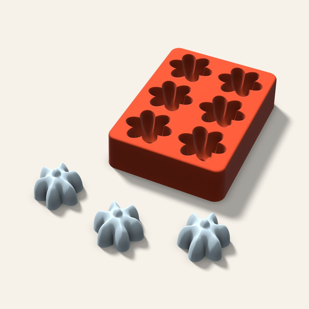 Blossom Ice Mold, 1.5 Inch, 6 Cavity, 3D render