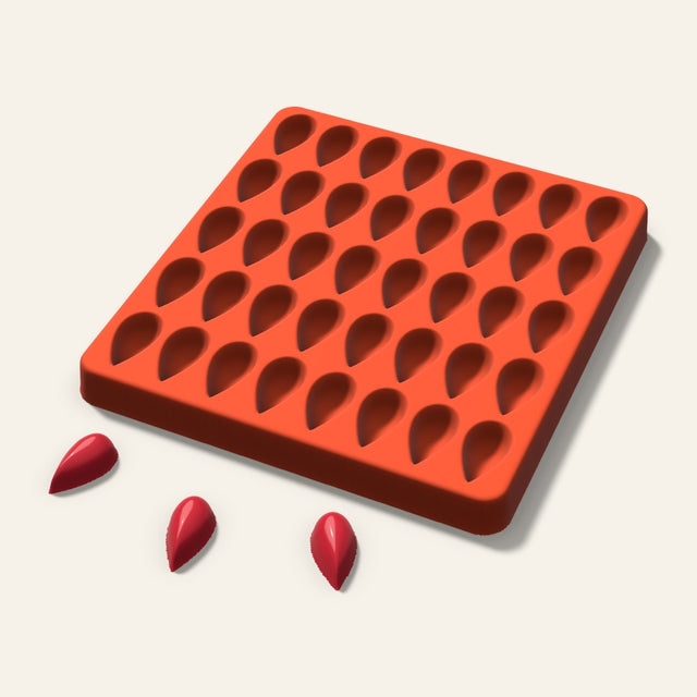 Teardrop Candy Mold, 1 Inch, 40 Cavity, 3D render
