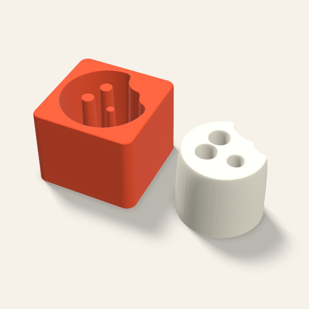 Cookie Bite Candle Mold, 3 x 2.5 Inch, 3D render