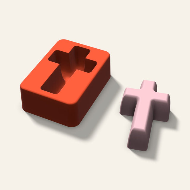 Cross Soap Mold, 3 Inch, 3D render