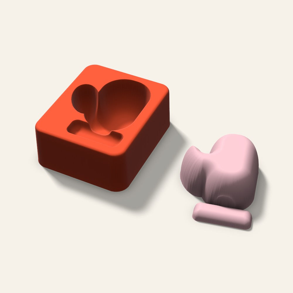 Mitten Soap Mold, 2.5 Inch, 3D render