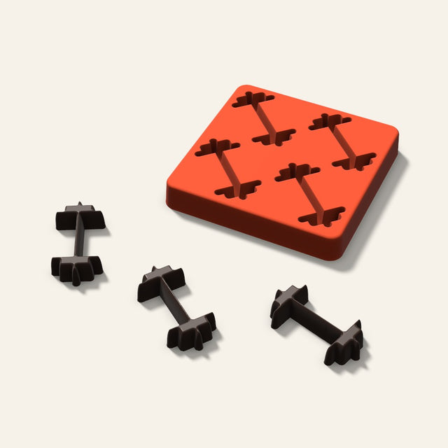 Dumbbell Chocolate Mold, 2 Inch, 4 Cavity, 3D render