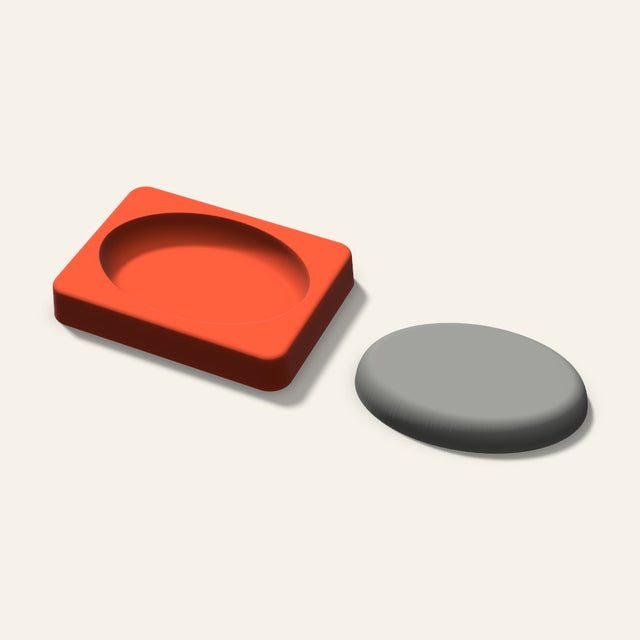 Oval Plaster Ornament Mold, 3.5 Inch, 3D render