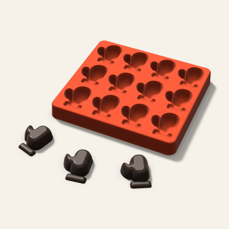 Mitten Chocolate Mold, 1.5 Inch, 12 Cavity