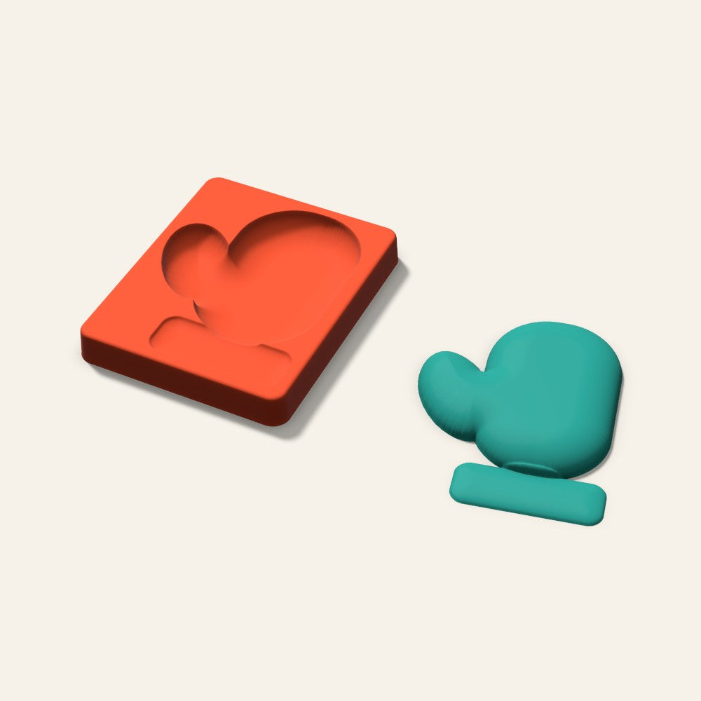 Mitten Freshie Mold, 5 Inch, 3D render