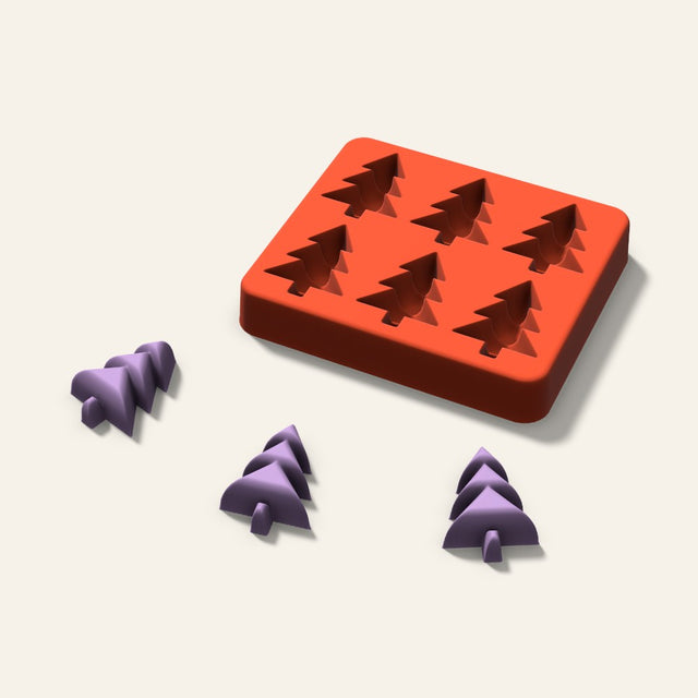 Christmas Tree Wax Melt Mold, 1.5 Inch, 6 Cavity, 3D render