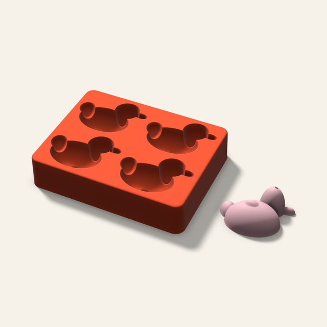 Duck Soap Mold, 2.5 Inch, 4 Cavity, 3D render