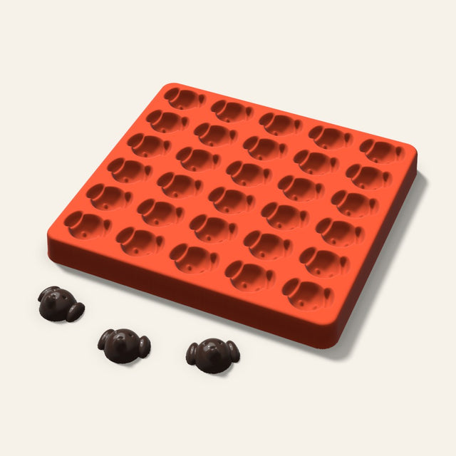 Dog Candy Mold, 1.25 Inch, 30 Cavity, 3D render