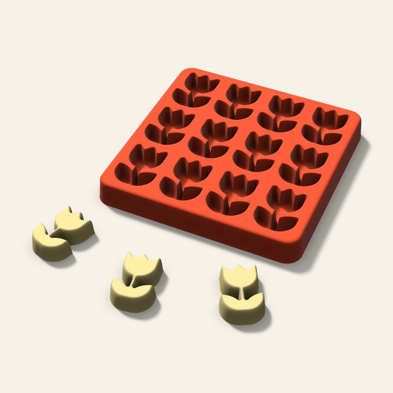 Rose Butter Pat Mold, 1.25 Inch, 12 Cavity