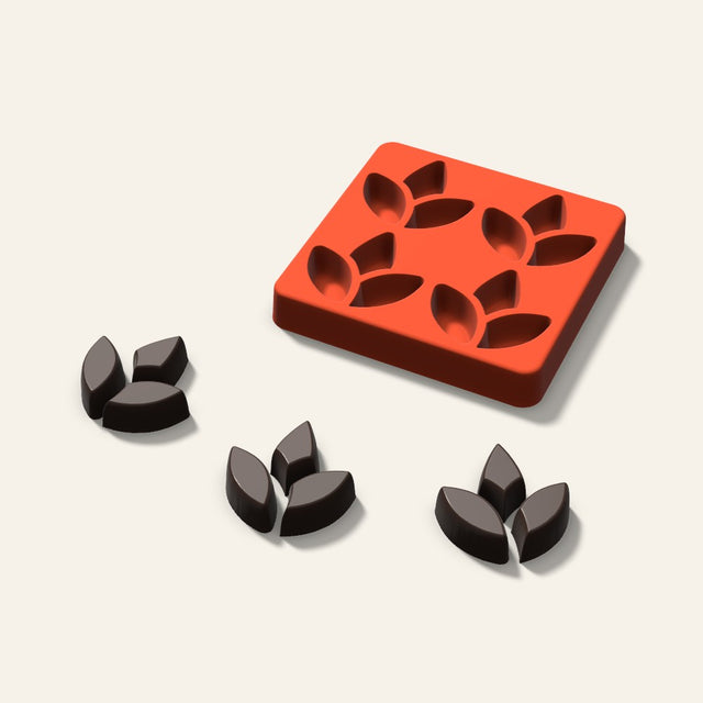 Lotus Chocolate Mold, 2 Inch, 4 Cavity, 3D render