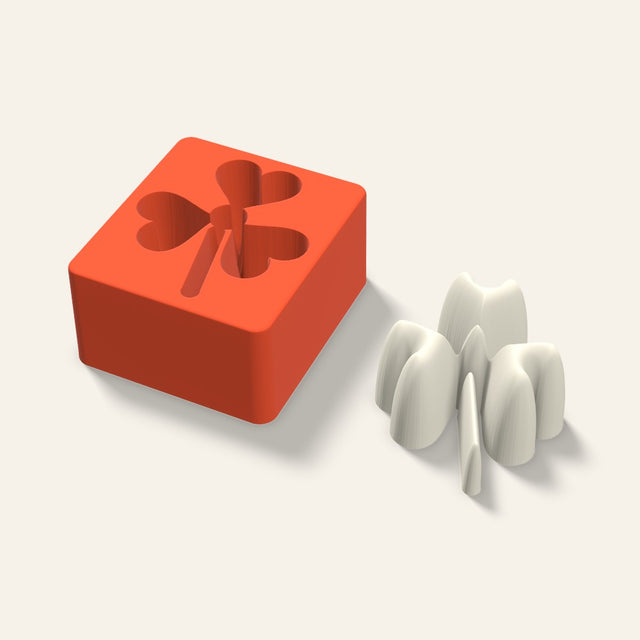 Shamrock Candle Mold, 4 x 2 Inch, 3D render