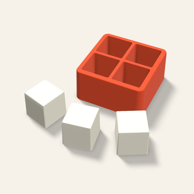 Square Pillar Votive Candle Mold, 1.5 x 1.5 Inch, 4 Cavity, 3D render