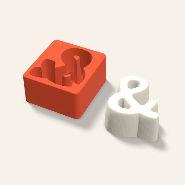 Ampersand Candle Mold, 4 x 2 Inch, 3D render