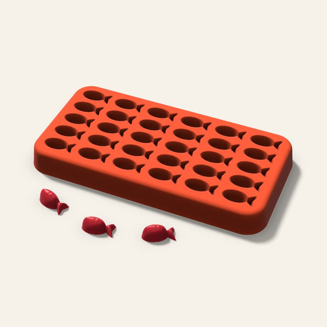 Fish Gummy Mold, 0.5 Inch, 30 Cavity, 3D render