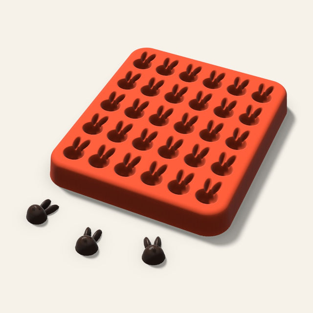 Bunny Gummy Mold, 0.5 Inch, 30 Cavity, 3D render