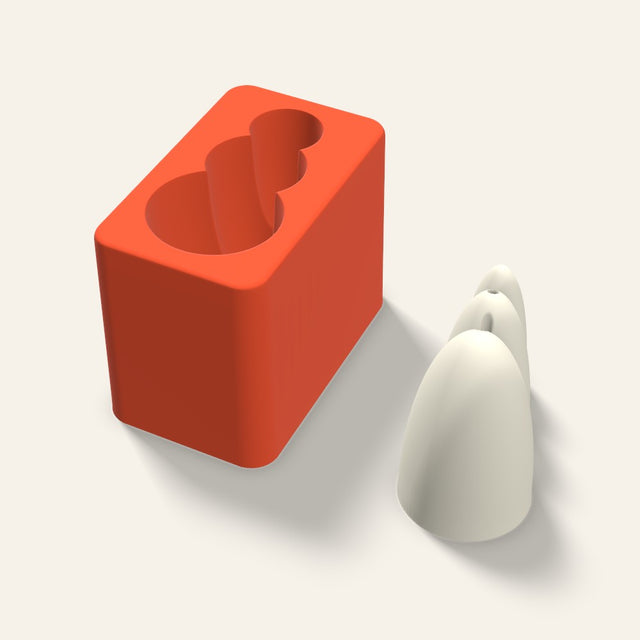 Snowman Candle Mold, 3 x 2.5 Inch, 3D render