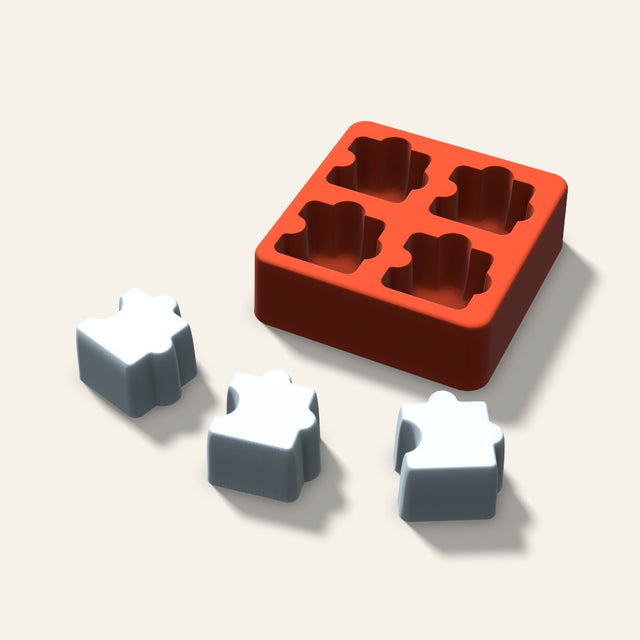 Puzzle Ice Mold, 1.5 Inch, 4 Cavity, 3D render