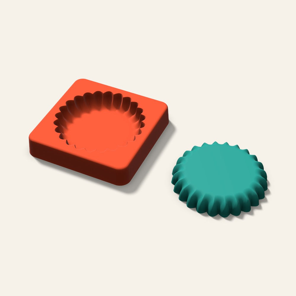 Fluted Cup Freshie Mold, 3 Inch, 3D render