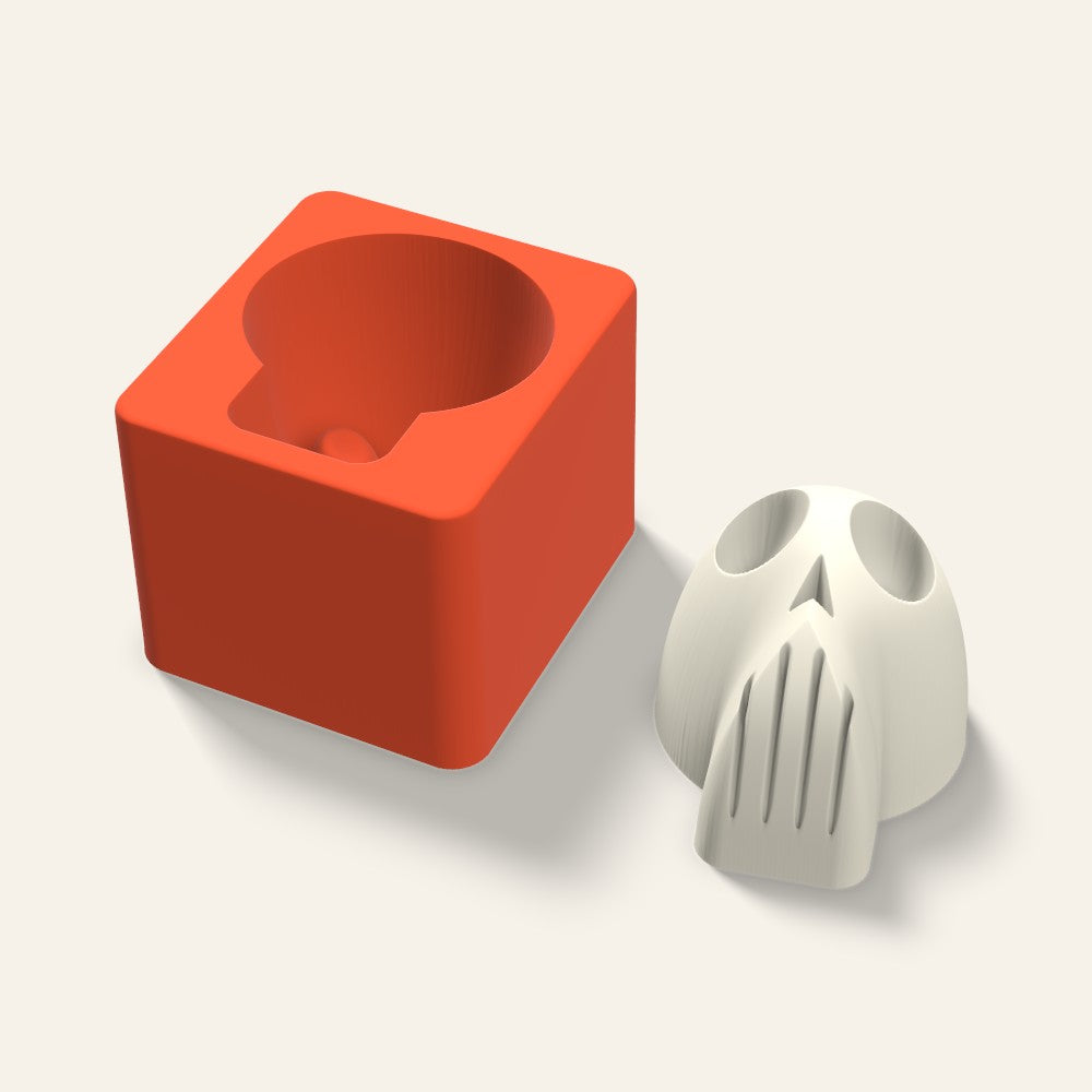 Skull Candle Mold, 3 x 2.5 Inch, 3D render