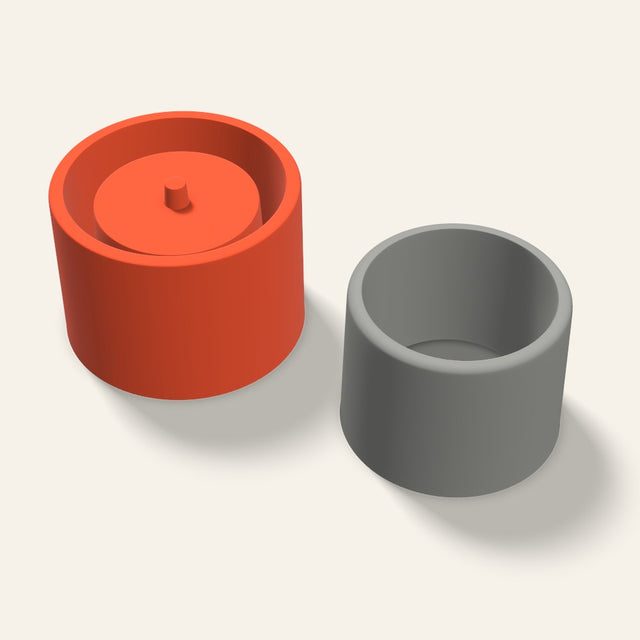 Low Round Concrete Planter Mold, 5 Inch, 3D render