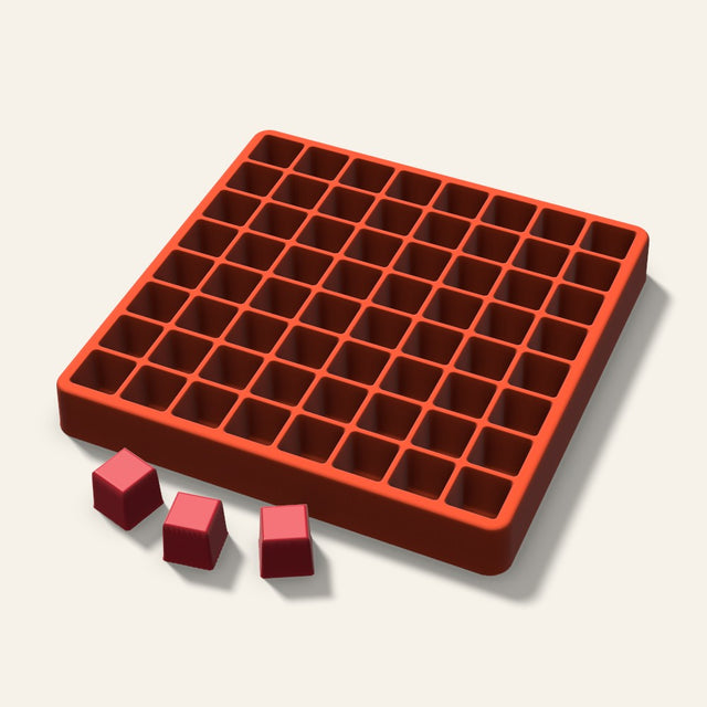 Cube Candy Mold, 0.75 Inch, 64 Cavity, 3D render