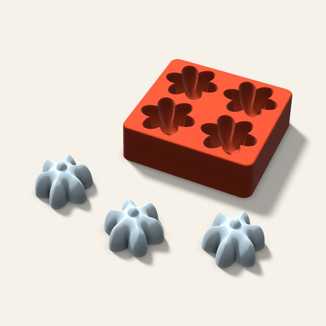 Blossom Ice Mold, 2 Inch, 4 Cavity, 3D render
