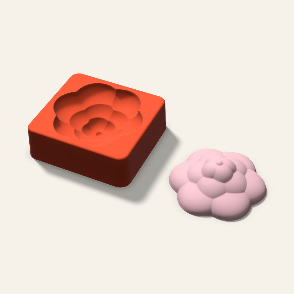 Rosette Soap Mold, 3 Inch, 3D render