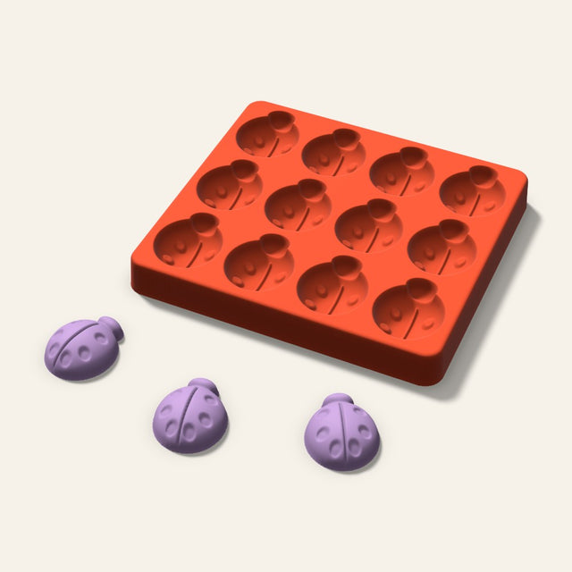 Ladybug Wax Melt Mold, 1.5 Inch, 12 Cavity, 3D render