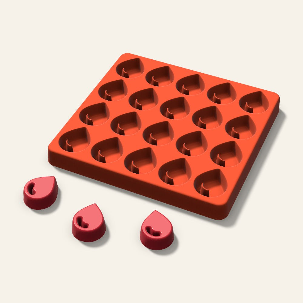 Water Drop Candy Mold, 1.25 Inch, 20 Cavity, 3D render