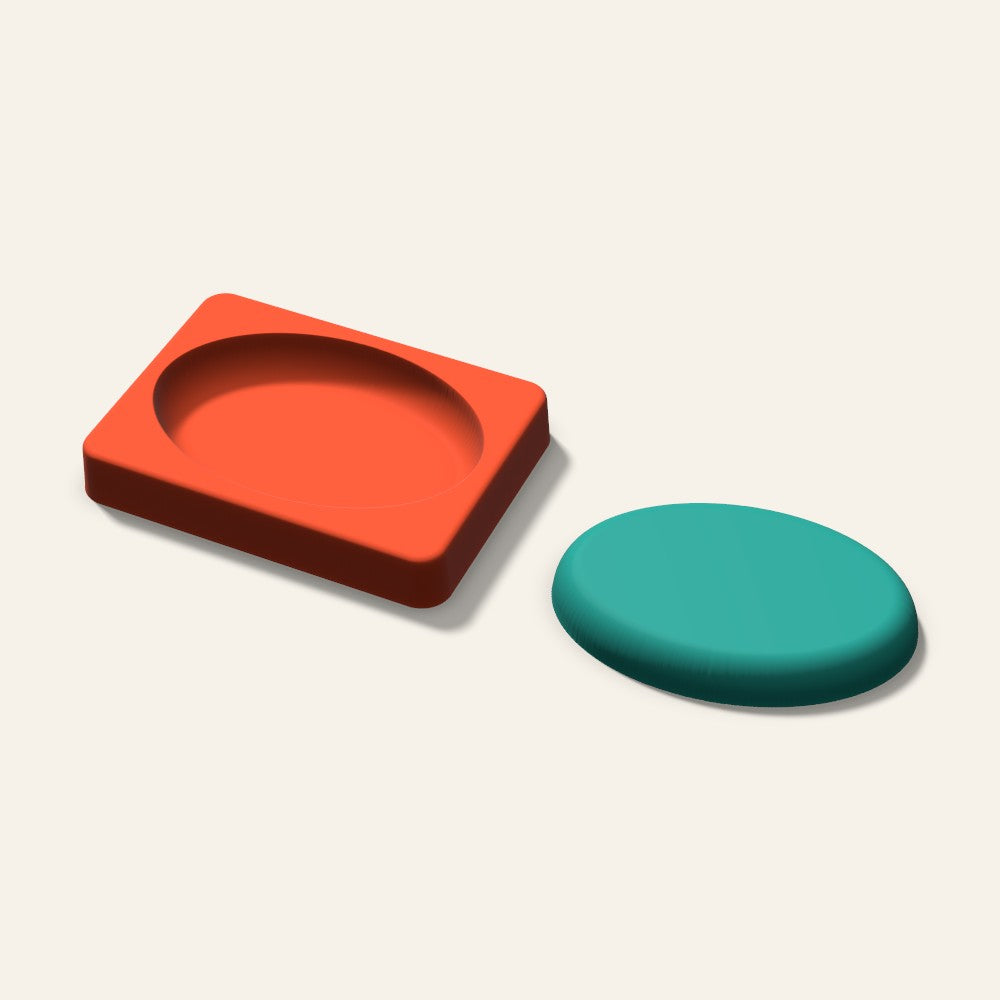 Oval Freshie Mold, 4 Inch, 3D render