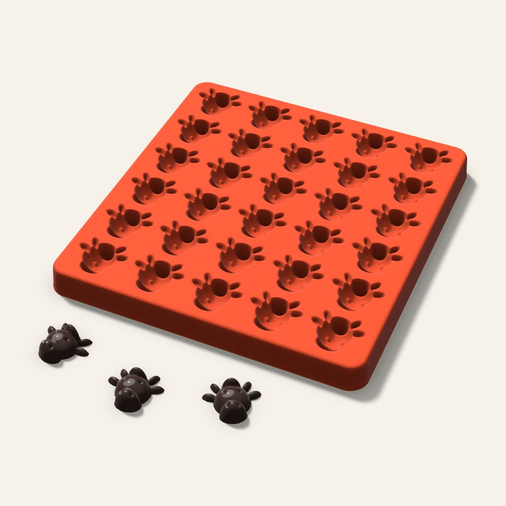 Cow Candy Mold, 1 Inch, 30 Cavity, 3D render