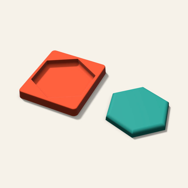 Hexagon Freshie Mold, 5 Inch, 3D render