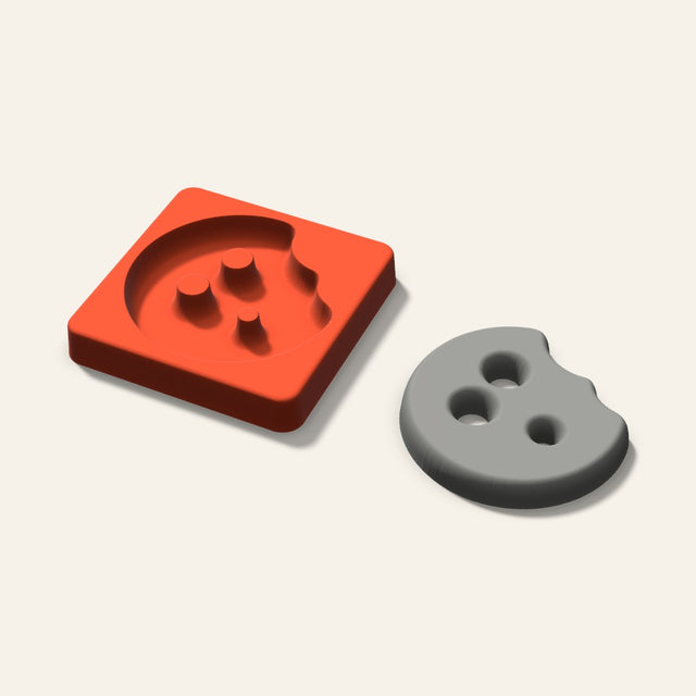 Cookie Bite Plaster Ornament Mold, 3.5 Inch, 3D render