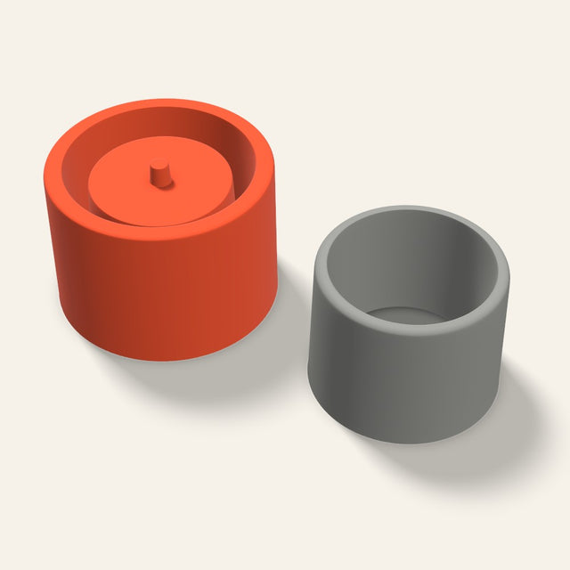 Low Round Concrete Planter Mold, 3.5 Inch, 3D render