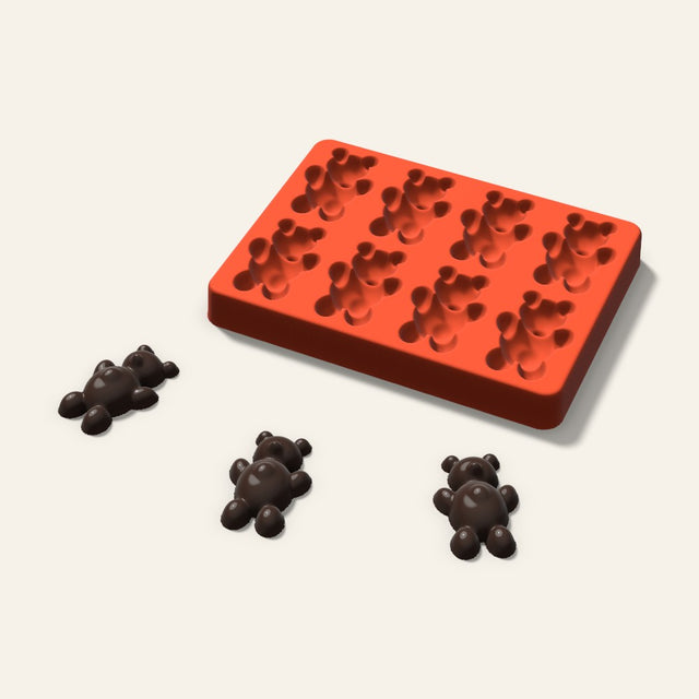 Gummy Bear Chocolate Mold, 2 Inch, 8 Cavity, 3D render