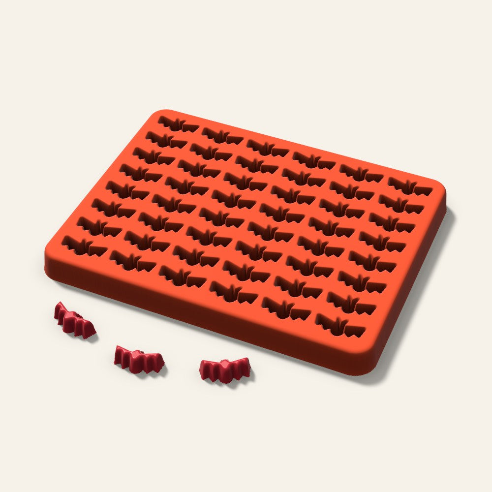 Bat Gummy Mold, 0.75 Inch, 48 Cavity, 3D render