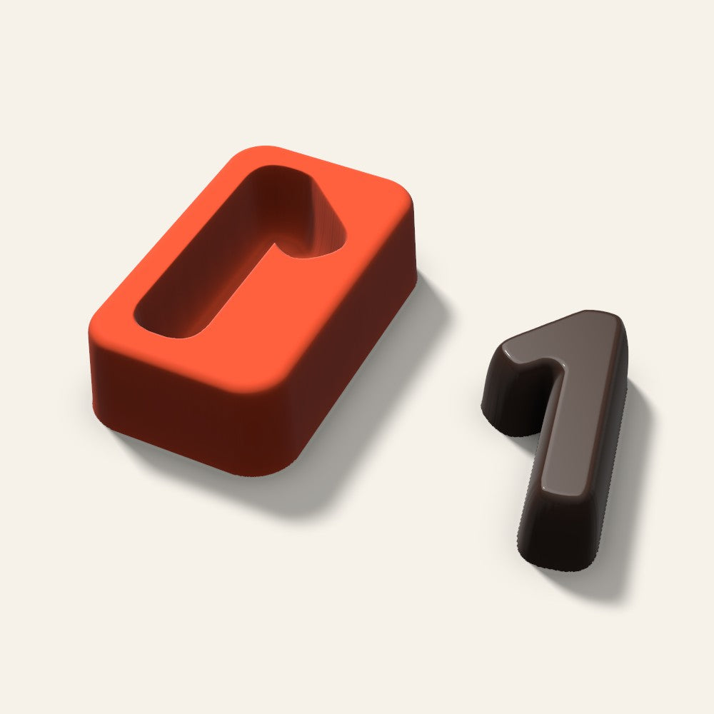 Number 1 Mold, 2 Inch, 3D render
