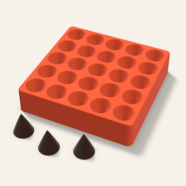 Cone Chocolate Mold, 1.25 Inch, 25 Cavity, 3D render