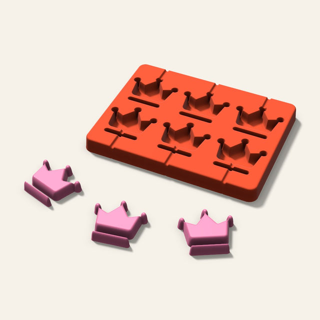 Crown Lollipop Mold, 2 Inch, 6 Cavity, 3D render