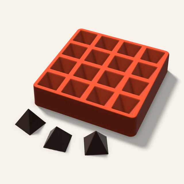 Pyramid Chocolate Mold, 1.75 Inch, 16 Cavity, 3D render