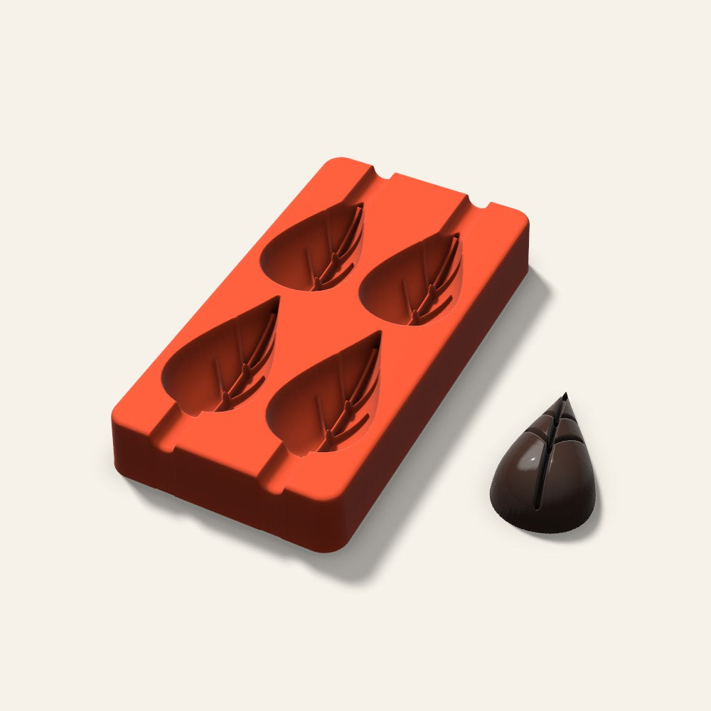 Leaf Cakesicle Mold, 2.5 Inch, 4 Cavity, 3D render