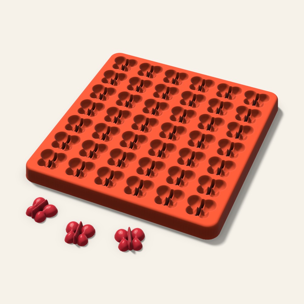 Butterfly Gummy Mold, 0.75 Inch, 42 Cavity, 3D render
