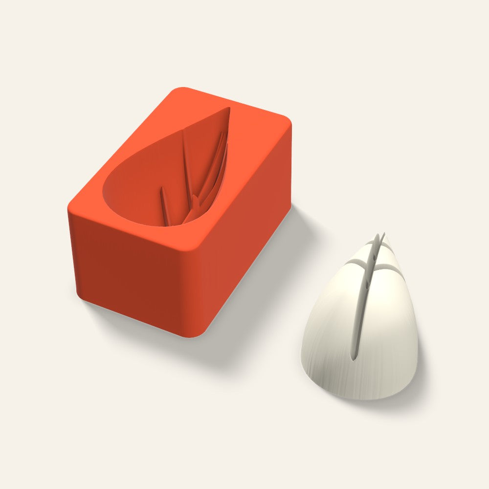 Leaf Candle Mold, 4 x 2 Inch, 3D render