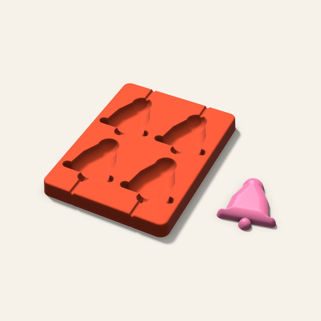 Bell Lollipop Mold, 2.5 Inch, 4 Cavity, 3D render