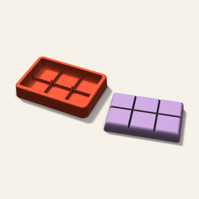 Wax Melt Snap Bar Mold, 4 Inch, 3D render