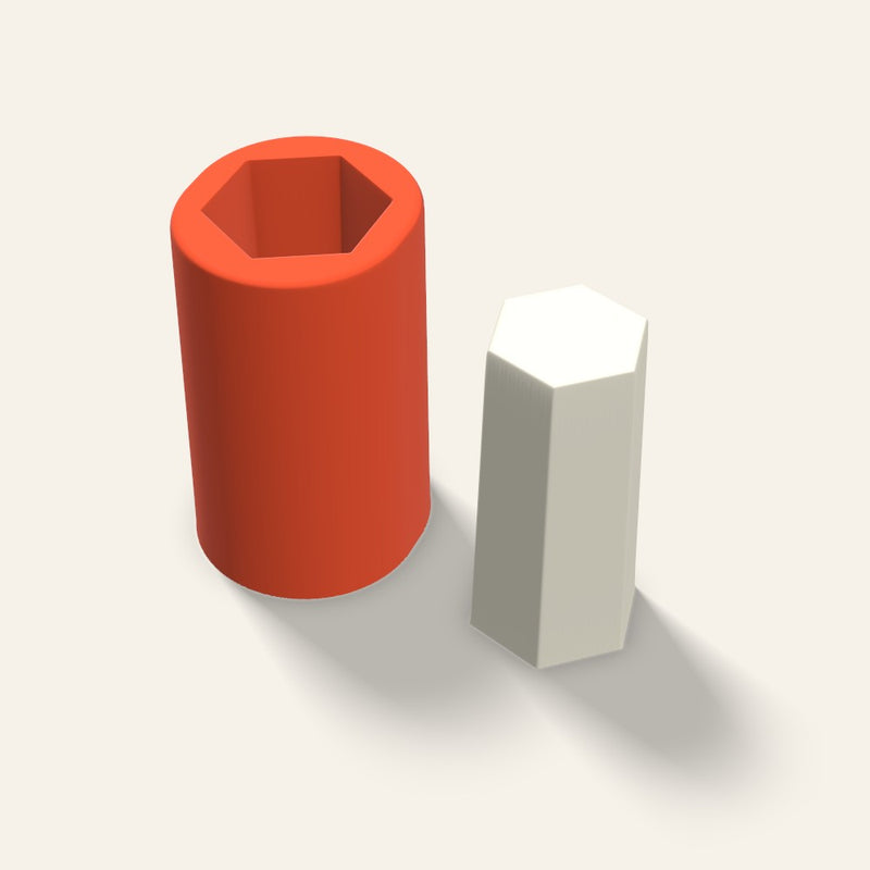 Hexagon Pillar Candle Mold, 1.5 x 3 Inch