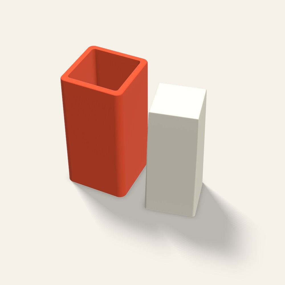 Square Pillar Candle Mold, 2.5 x 6 Inch, 3D render