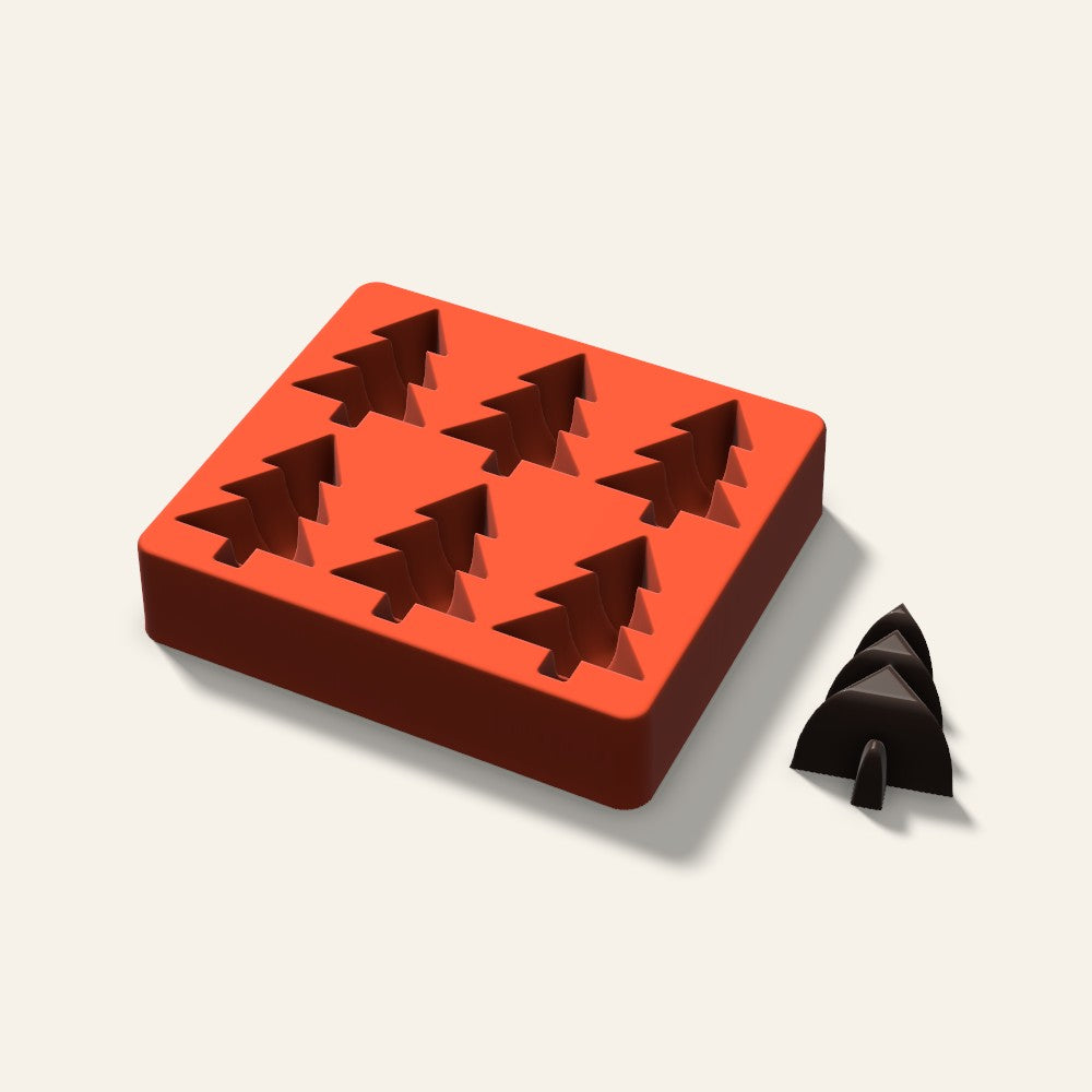 Christmas Tree Mini Cake Mold, 2.5 Inch, 6 Cavity, 3D render