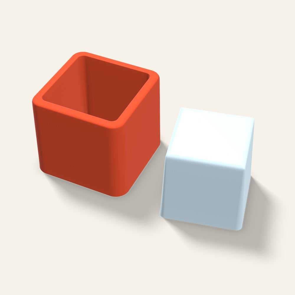 Cube Ice Mold, 2 Inch, 3D render